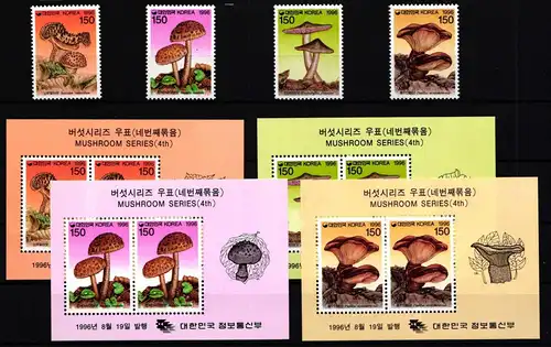 Korea Süd 1897-1900 und Block 623-626 postfrisch Pilze #GY802