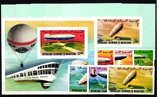Mauretanien 539-544 B und Einzelblöcke und Block 15 B postfrisch Zeppelin #GY657