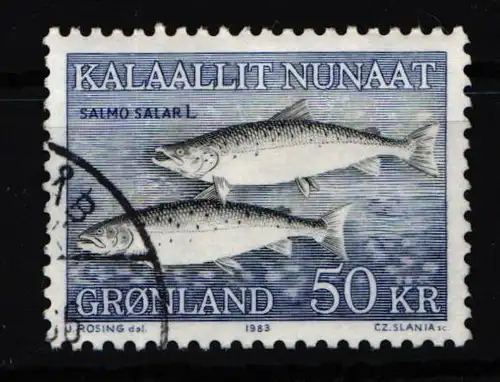 Grönland 140 gestempelt Fische Marke zu 50 Kr. #HT043