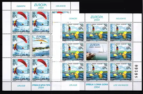 Jugoslawien Kleinbögen 3196-3197 postfrisch CEPT 2004 #GU491