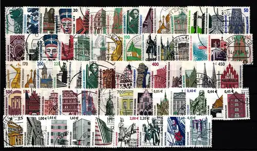 BRD Los SWK Sehenwürdigkeiten gestempelt komplett Euro Nominale Bedarf #HG301