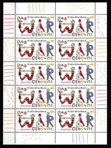 BRD 3072 postfrisch als Kleinbogen Zehnerbogen Frankatur Nominale #HN611