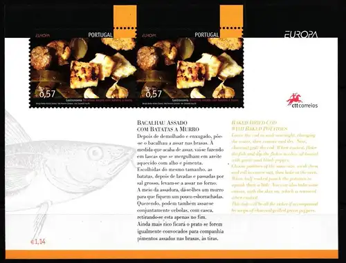 Portugal Block 209 postfrisch Gastronomie #GY683