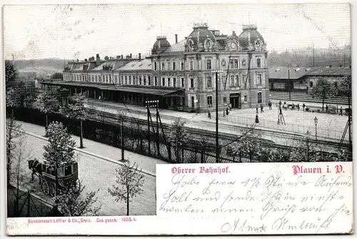 AK Plauen i. Vogtl. Oberer Bahnhof 1903 #PM162