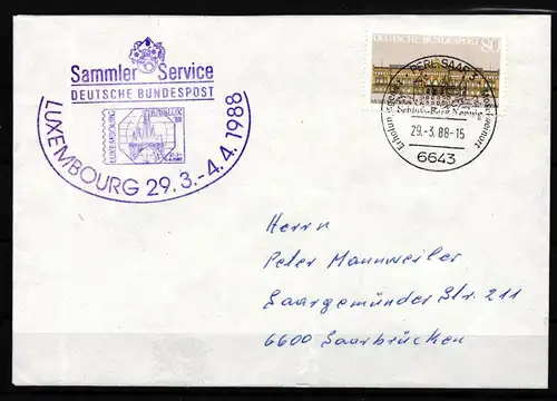 BRD 1288 gestempelt Messebriefe Luxemburg 1988 Vorläufer #GL908