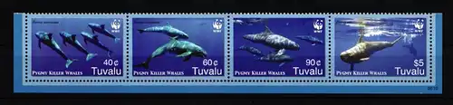 Tuvalu 1307-1310 postfrisch Viererstreifen Tiere Wale #HS229