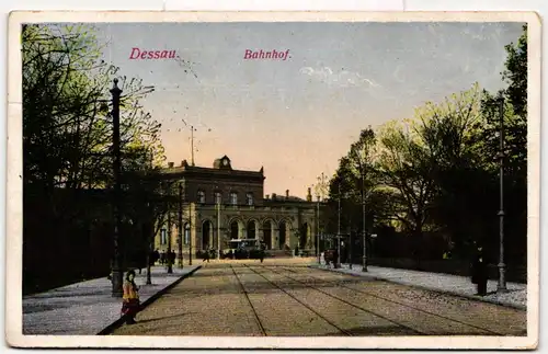 AK Dessau Bahnhof Feldpost 1916 #PM233