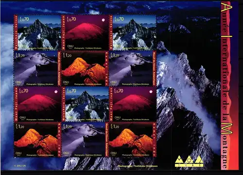UNO Genf Kleinbogen 440-443 postfrisch Berge #GW779