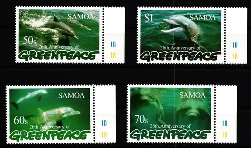 Samoa 864-867 postfrisch Tiere Delphine #HD906