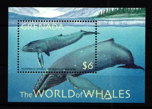 Grenada Block 653 mit 4787 postfrisch Tiere Wale und Delphine #HD947