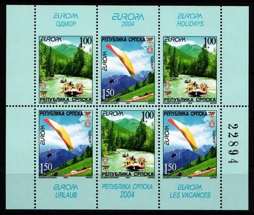 Bosnien Herzegowina serb. Rep. H-Blatt mit 300-301 D postfrisch CEPT 2004 #GU490