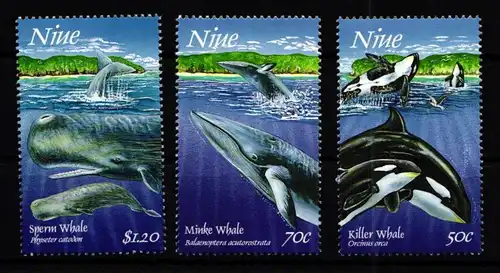Niue 888-890 postfrisch Tiere Wale #HD898
