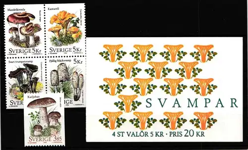 Schweden 1950-1954 und Markenheft 217 postfrisch Pilze #GY828