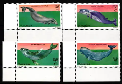 Somalia 789-792 postfrisch Tiere Wale #HD943