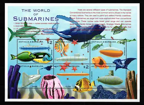 Antigua + Barbuda 3319-3324 postfrisch Schifffahrt Unterseeboote #HD959