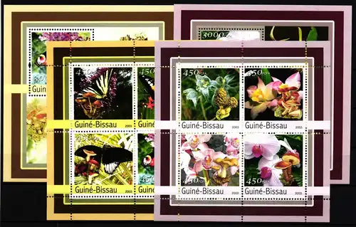 Guinea Bissau 2087-2094, Block 388 und 389 postfrisch Kleinbögen / Pilze #HP069