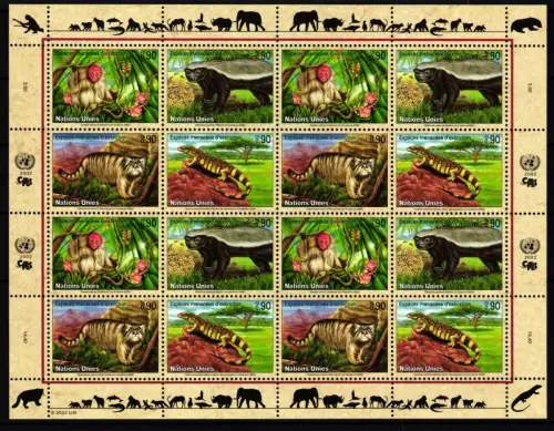 UNO Genf ZD-Bogen 434-437 postfrisch Gefährdete Arten #GW778