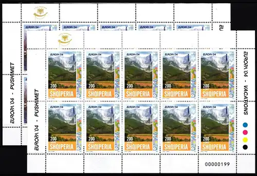 Albanien Kleinbögen 2966-2967 A postfrisch CEPT 2004 #GU483