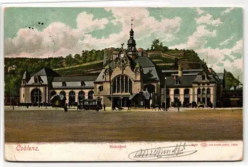AK Koblenz a. Rhein Bahnhof 1905 #PM267
