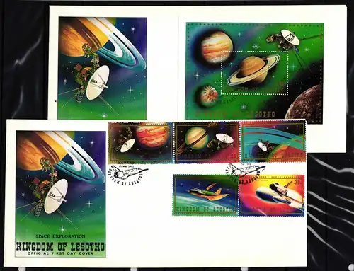 Lesotho 324-328 und Block 8 gestempelt als FDC / Raumfahrt #HP153