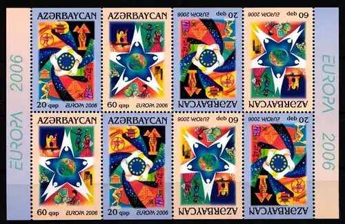Aserbaidschan H-Blatt mit 638-639 F postfrisch CEPT 2006 #GW550