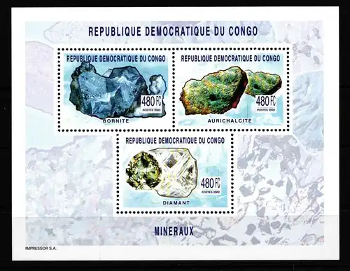 Kongo (Kinshasa) 1767-1769 postfrisch Kleibogen / Mineralien #GY762