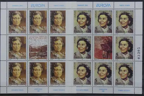 Jugoslawien Kleinbögen 2777-2778 postfrisch Cept 1996 #GW631
