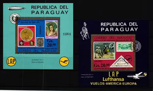 Paraguay Block 166 und 167 postfrisch Apollo #GY867