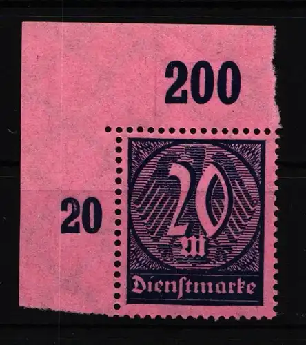 Deutsches Reich Dienstmarken 72P OR postfrisch vom Eckrand #HT821