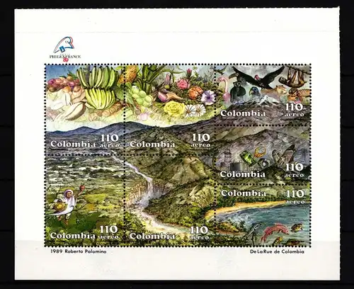 Kolumbien Block 41 postfrisch Mineralien #GY759