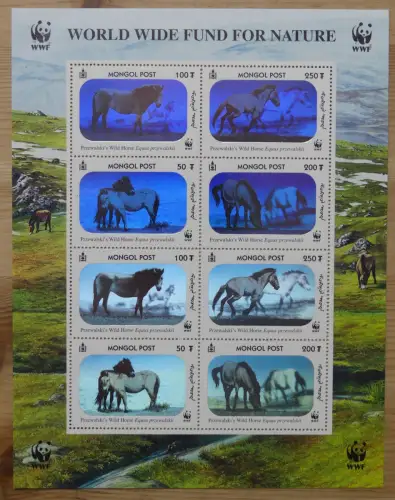 Mongolei Kleinbogen 3126-3129 postfrisch WWF Hologramm Bogen #HL549