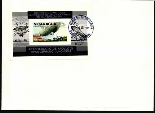 Nicaragua Block 131 B a gestempelt als FDC / Raumfahrt #HP147