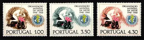 Portugal 1057-1059 postfrisch 20 Jahre WHO #HT433