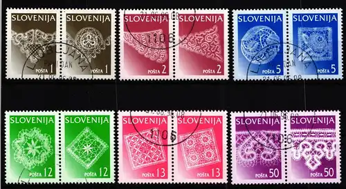 Slowenien 153-164 gestempelt 6 Paare #GK376