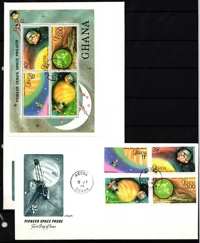 Ghana 787-790 und Block 79 gestempelt als FDC / Raumfahrt #HP165