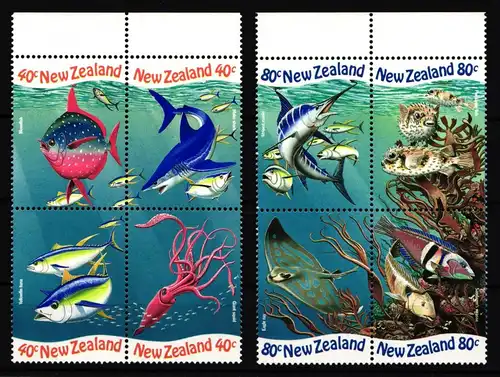 Neuseeland 1711-1718 postfrisch 2 Viererblocks #HV080