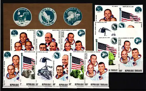 Togo 808-813 A+B und Block 49 postfrisch Raumfahrt #HP304