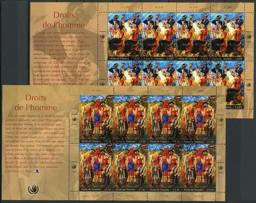 UNO Genf Kleinbogensatz 505-506 Menschenrechte Ersttagssonderstempel #GW886