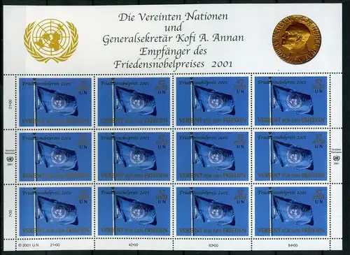 Vereinte Nationen Wien 350 postfrisch als Kleinbogen Nobelpreis #GW802