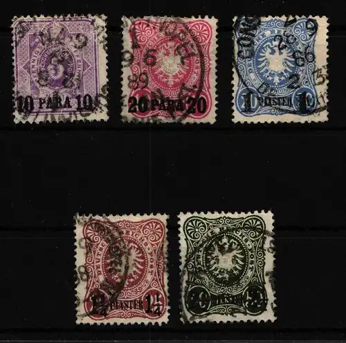 Deutsche Auslandspostämter Türkei 1-5 gestempelt #HS934