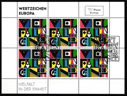 Österreich 3048 gestempelt als Kleinbogen #HT625