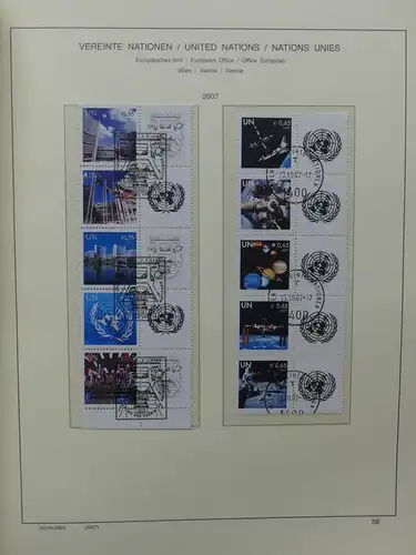 Vereinte Nationen 2004-2010 gestempelt besammelt im Schaubek Vordruck #LW488