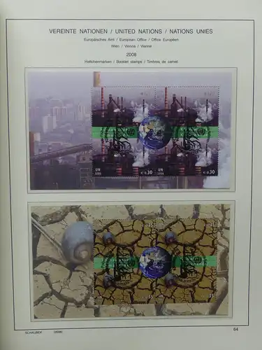 Vereinte Nationen 2004-2010 gestempelt besammelt im Schaubek Vordruck #LW488