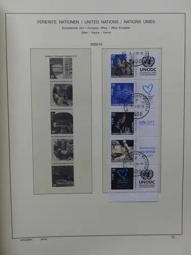 Vereinte Nationen 2004-2010 gestempelt besammelt im Schaubek Vordruck #LW488