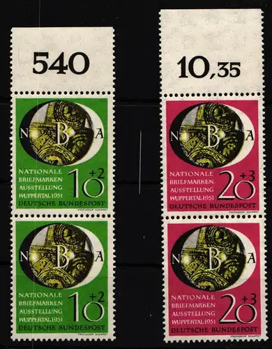 BRD 141-142 postfrisch senkrechte Paare vom Oberrand #HT538