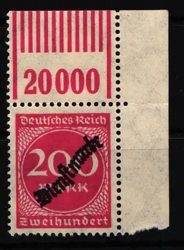 Deutsches Reich Dienstmarken 78W OR postfrisch 1/11/1 Eckrand gefaltet #HT835