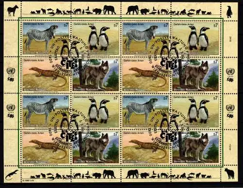 UNO Wien ZD-Bogen 143-146 postfrisch Gefährdete Arten #GW785