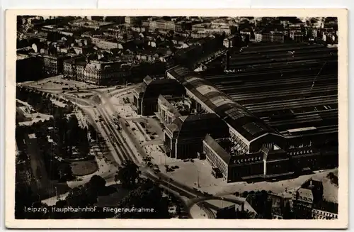 AK Leipzig Hauptbahnhof - Fliegeraufnahme 1942 #PM380