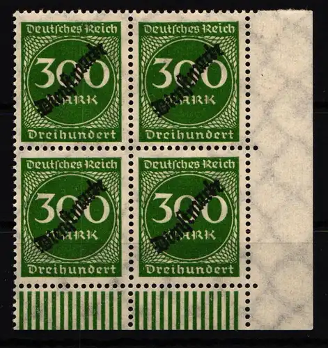 Deutsches Reich Dienstmarken 79 postfrisch Eckrand 4 er Block unten #HT838