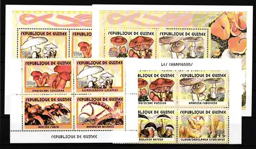 Guinea 3450-3457 und Block 697 und 698 postfrisch Pilze #HP050